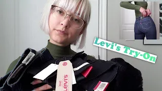 asmr levis try on w whispered rambling tag tapping u0026 fabric scratching