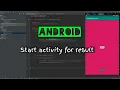 Android - Start activity for result