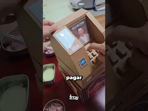 Todos pensaron que no tenía dinero… hasta que su cajero de CARTÓN funcionó 😱