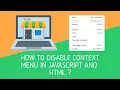 How to Disable Right Click Menu Context Menu In Javascript or Html Bangla Tutorial