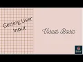 How to get User Input Visual Basic ShinV Learners