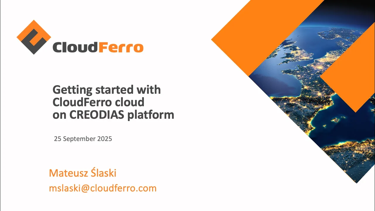 Getting started with CloudFerro cloud on CREODIAS platform