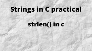strlen string length function in C