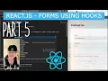 React JS Tutorial 2023 Create Forms Using Hooks useState useEffect and Fetch