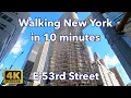 4K Walking New York East 53rd Street From 3rd Ave to 5th Ave Midtown Manhattan