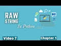 Raw String in Python Python Training in Hindi Python Tutorial for Beginners