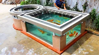 How to make a modern 3-sided glass aquarium with a rain filter