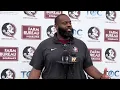 FSU Football Alex Atkins on DJU s progress Jaylin Lucas toughness and more