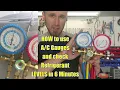 How to use AC gauges and check refrigerant level in 6 min Easy instructions for Beginners and DIYers