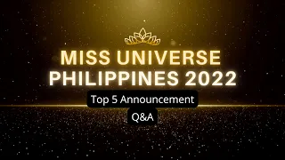 top 5 announcement and question u0026 answer miss universe philippines 2022