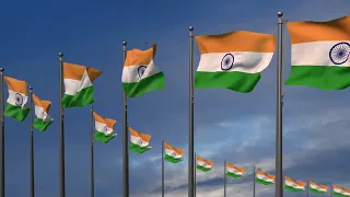 The India flags waving in the wind 4k Free Stock without Watermark or Copyright