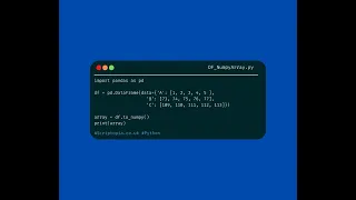 Python Numpy - Pandas DataFrame to Numpy array