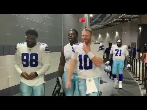 Watch Cooper CeeDee Gallup Zeke Turpin Cowboys celebrate win over Washington