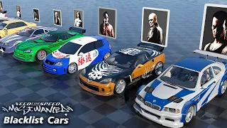 All Blacklist Cars Comparison NFS MW 2005 