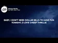 Sia - Cheap Thrills (Lyrics) feat. Sean Paul