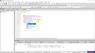 c program to concatenate two strings without using library functions Code blocks by bhanu priya