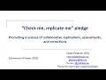 Check me replicate me pledge - Promoting collaborative replications assessments corrections