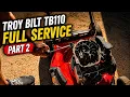 Troy Bilt TB110 Full Service - Part 2 Oil Change Blade Sharpen Bag Replace