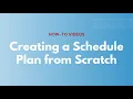 Registration Plans Creating a Schedule Plan from Scratch