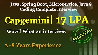 Capgemini Java Interview 2024 Java Spring Boot Microservices Database