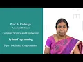 Dictionary Comprehension - Python Programming by Prof B Padmaja