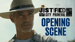 justified city primeval episode 1 opening scene raylan and willas run in fx