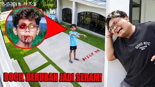 TEREKAM CCTV BOCIL BERUBAH MENJADI SERAM DAN MULUTNYA MENGHILANG!!
