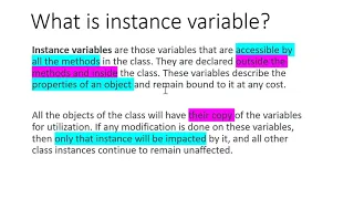 What is Instance Variable