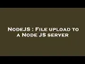 NodeJS File upload to a Node JS server
