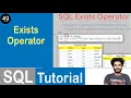 Exists Operator in SQL SQL Tutorial