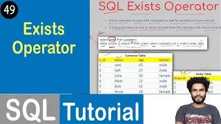 Exists Operator in SQL SQL Tutorial