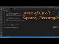 Area of Circle Square Rectangle Python Programming - Leisure Codes
