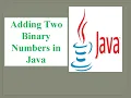 add two binary numbers in java java tutorial for beginners