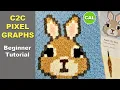 How to Crochet C2C Pixel Graphs Mini C2C Block No 1 - Rabbit JAYG Forest Animals