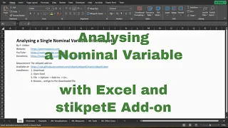 Analyze a Nominal Variable with Excel and stikpetE Add-On