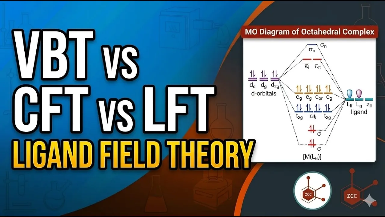 Ligand Field Theory (LFT) vs Crystal Field Theory | Molecular Orbital Theory | ZCC