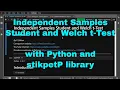 Python - Independent Samples Student and Welch t-test with stikpetP