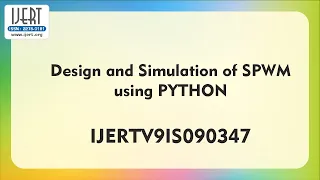 Design and Simulation of SPWM using PYTHON