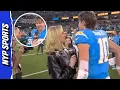 Justin Herbert has AWKWARD moment with ESPN s Laura Rutledge after MNF triumph