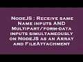 NodeJS Receive same Name inputs AND - data inputs simultaneously on NodeJS as an Arra