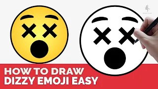 HOW TO DRAW DIZZY EMOJI EASY 