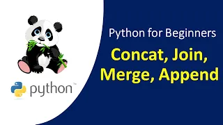 Python Tutorial for Beginners - In 2 Min Learn Pandas DataFrame ConCat Merge Join and Append