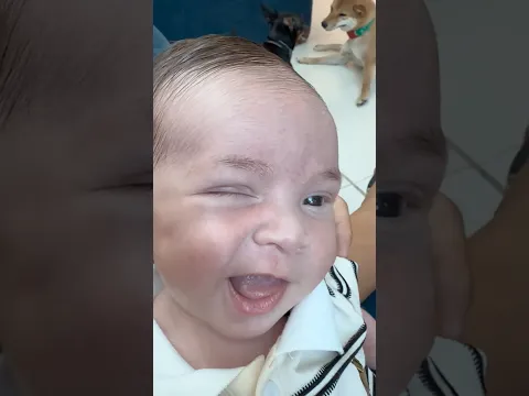 O menino piscou o olho! 😉🤣