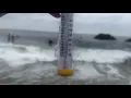Measuring ocean temperature in Laguna Beach