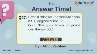Java Programming Tutorial Checking if a String is a Pangram Be Practical Training Institute