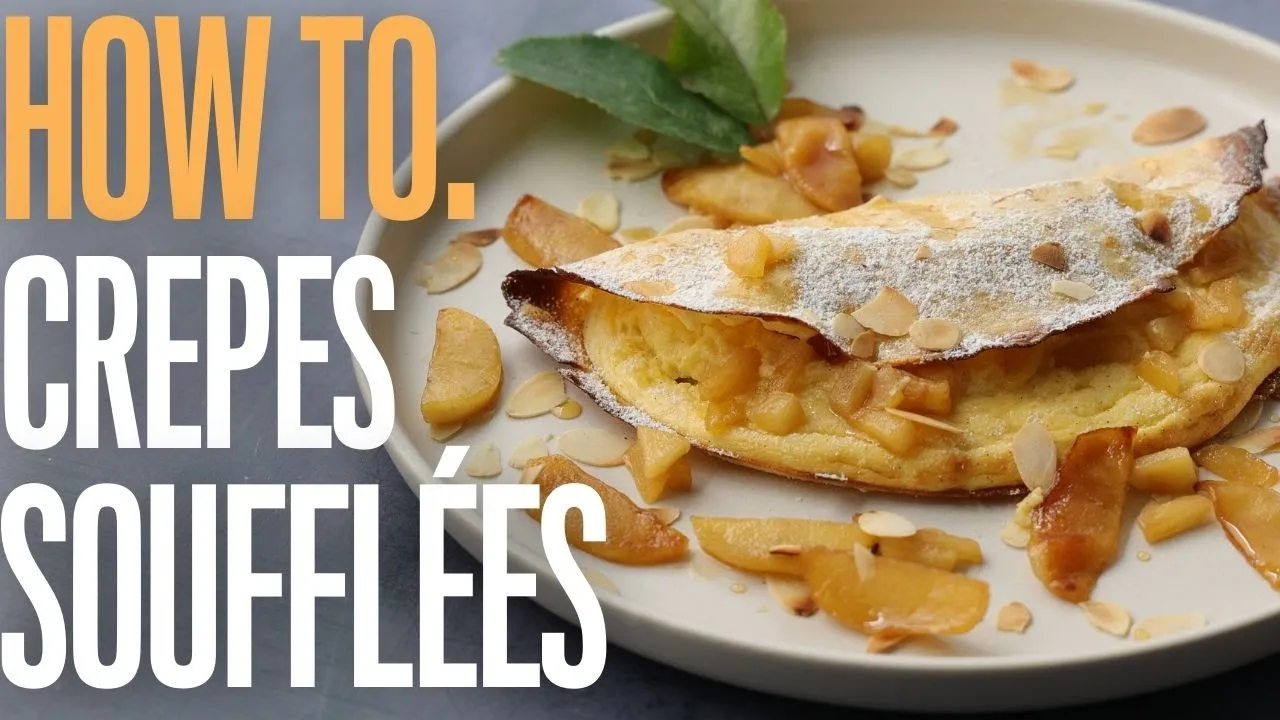 Really easy to make: crepe and a souffle all in one ( filled with caramelized apples)