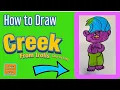 How to Draw Creek from Trolls step by step