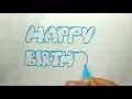 How to write Happy Birt ay in bubble lettering graffiti letters Muntaha Zafar Academy