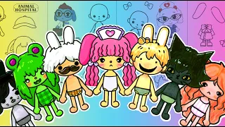 Roblox Animal Hospital Toca boca Stickers Dress up Game #asmr #paperdiy