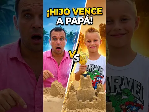 😱 Reto de castillos de arena: Papá vs Hijo #challenge #family #bonding